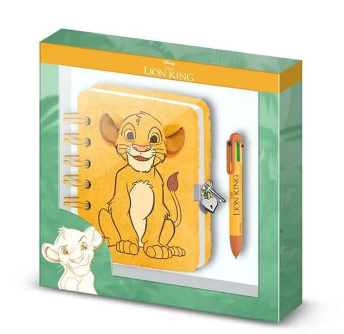 Spiral Notebook with Pen The Lion King Yellow 24 x 23 x 2,5 cm A5