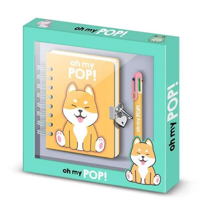 Spiral Notebook with Pen Oh My Pop! Multicolour 24 x 23 x 2,5 cm A5